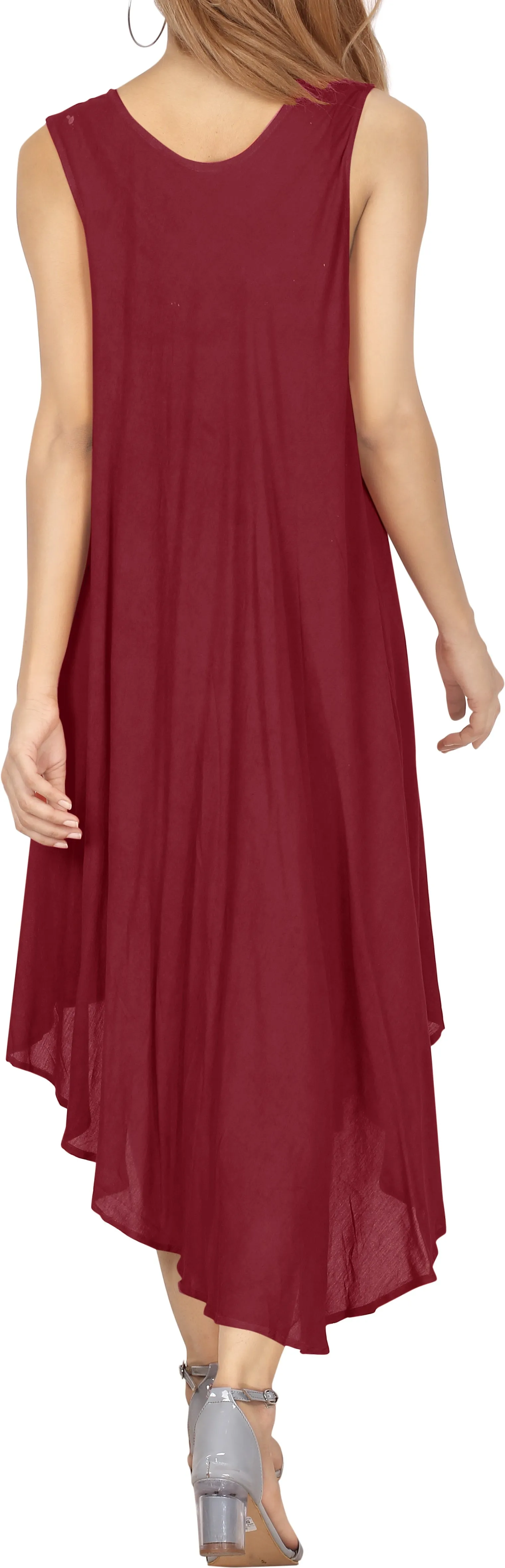 LA LEELA Girls Rayon Cover Up Short Dress Red US: 14 (L) THRU Plus Size 20W (2X)