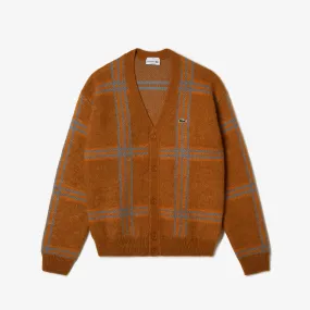 Lacoste Wool Tartan Pattern Cardigan Marron/Blue/Orange AH0525 VN2