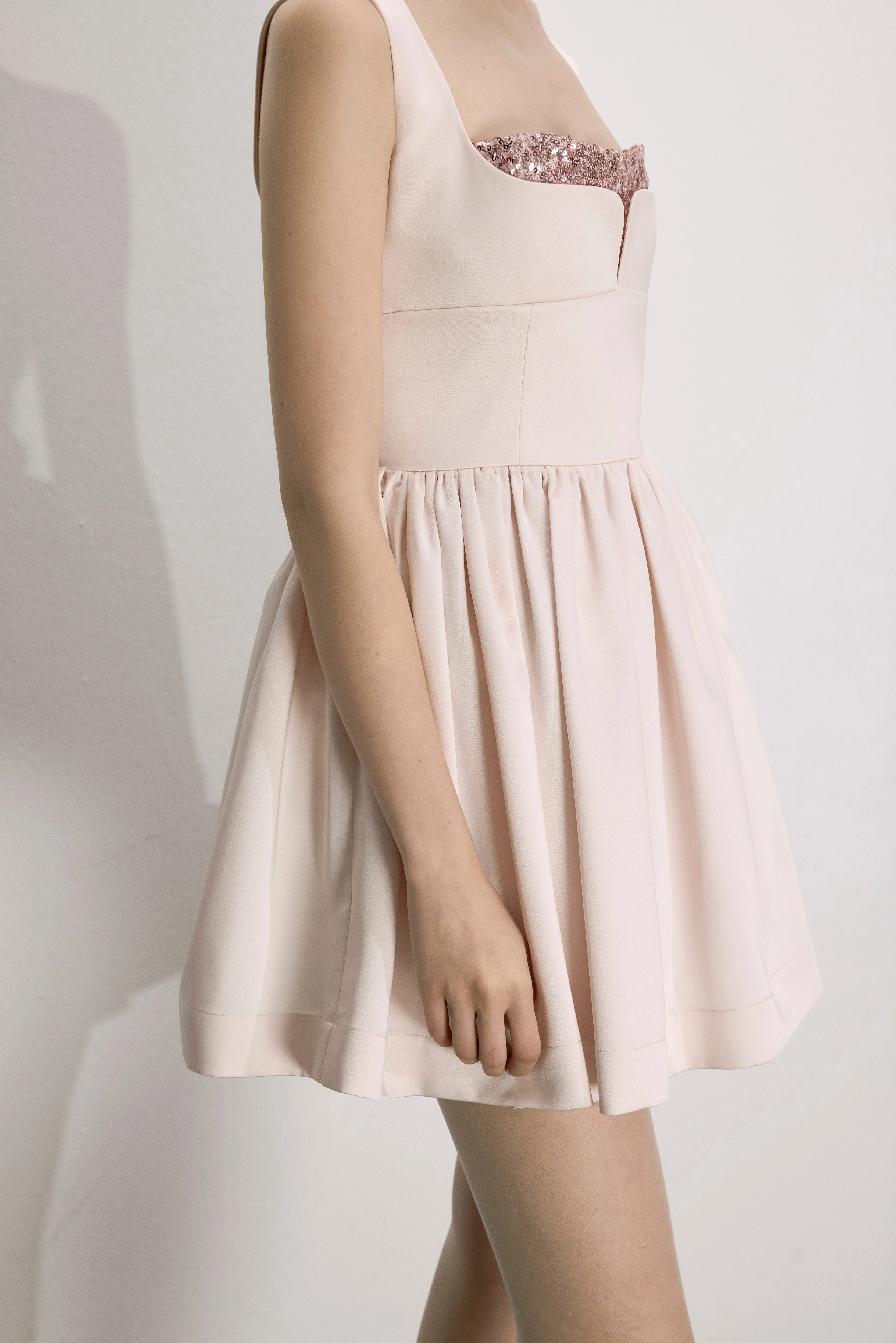 Leanne Satin Mini Dress in Sorbet