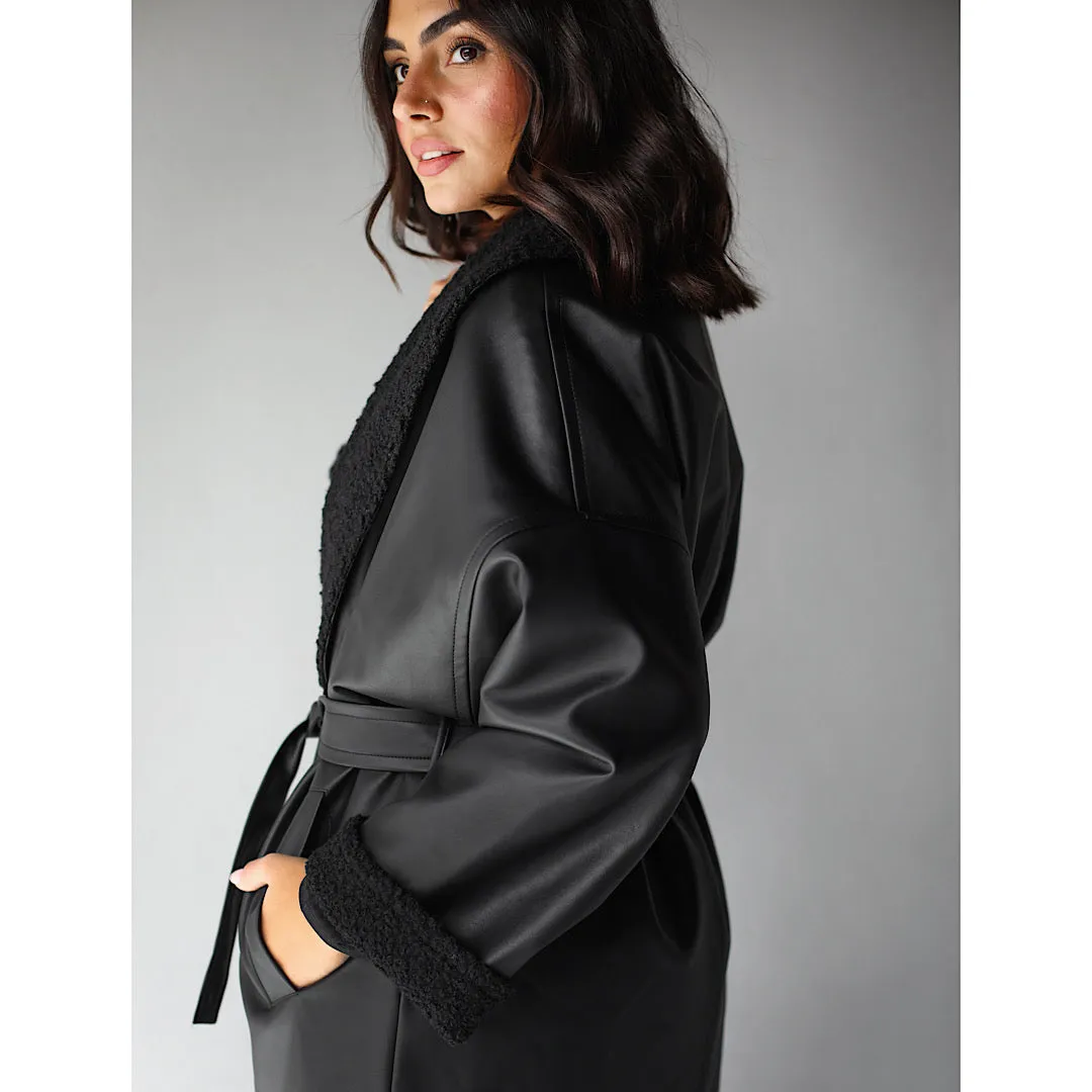 Leather wrap jacket