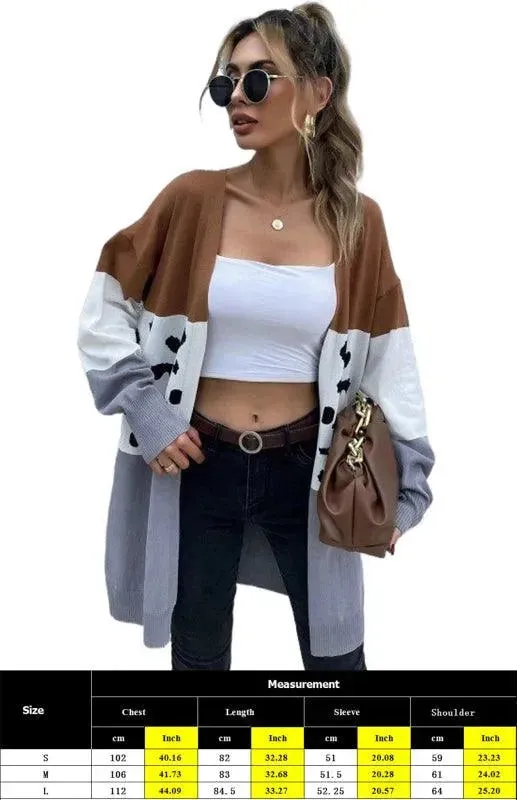 Leopard Print Women Cardigan Sweater