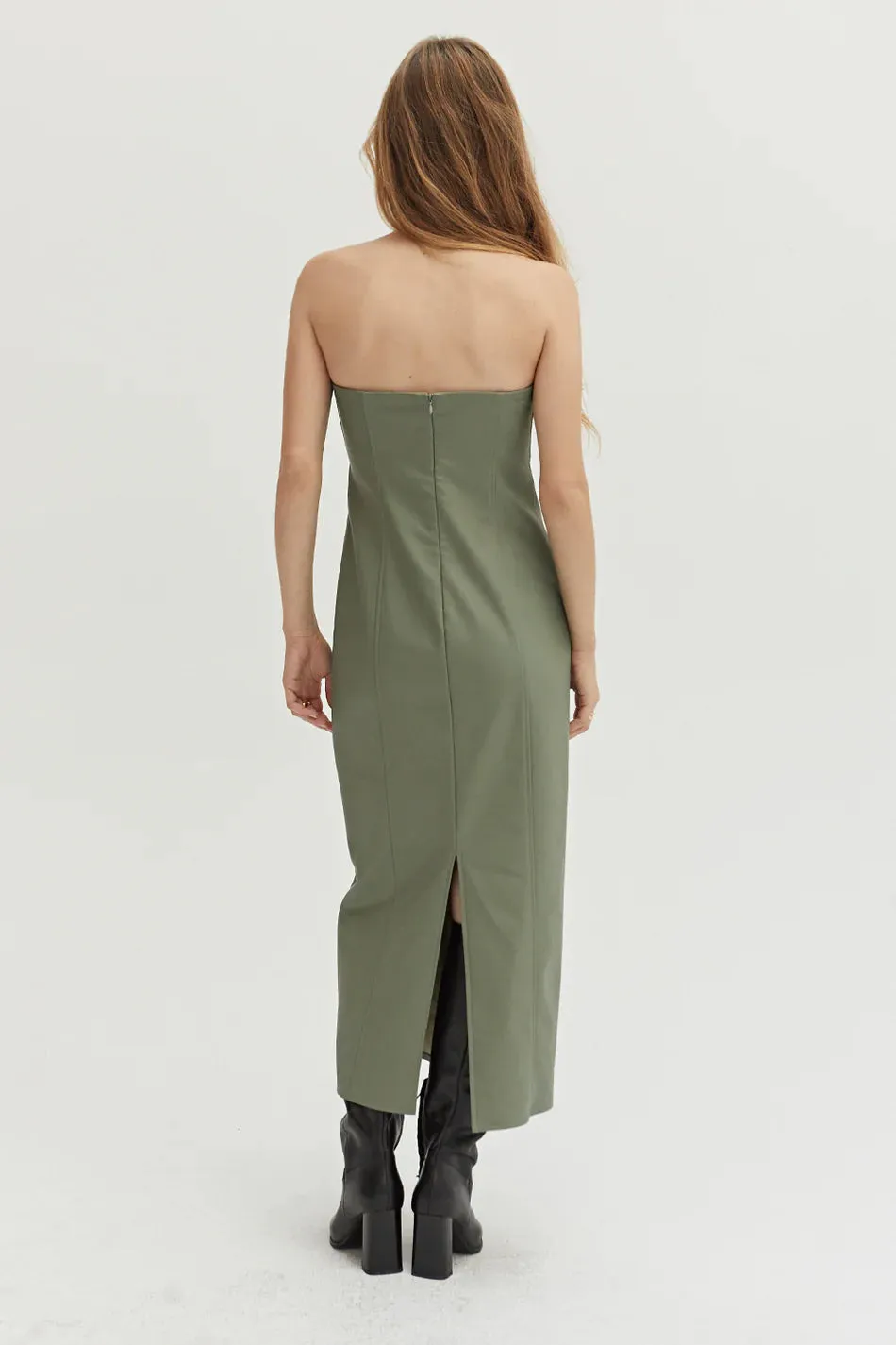 Leveen Leather Tube Dress