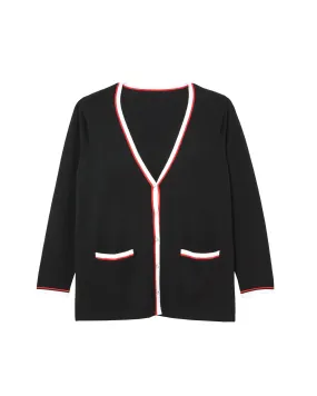 Lila Cardigan | Black / Red