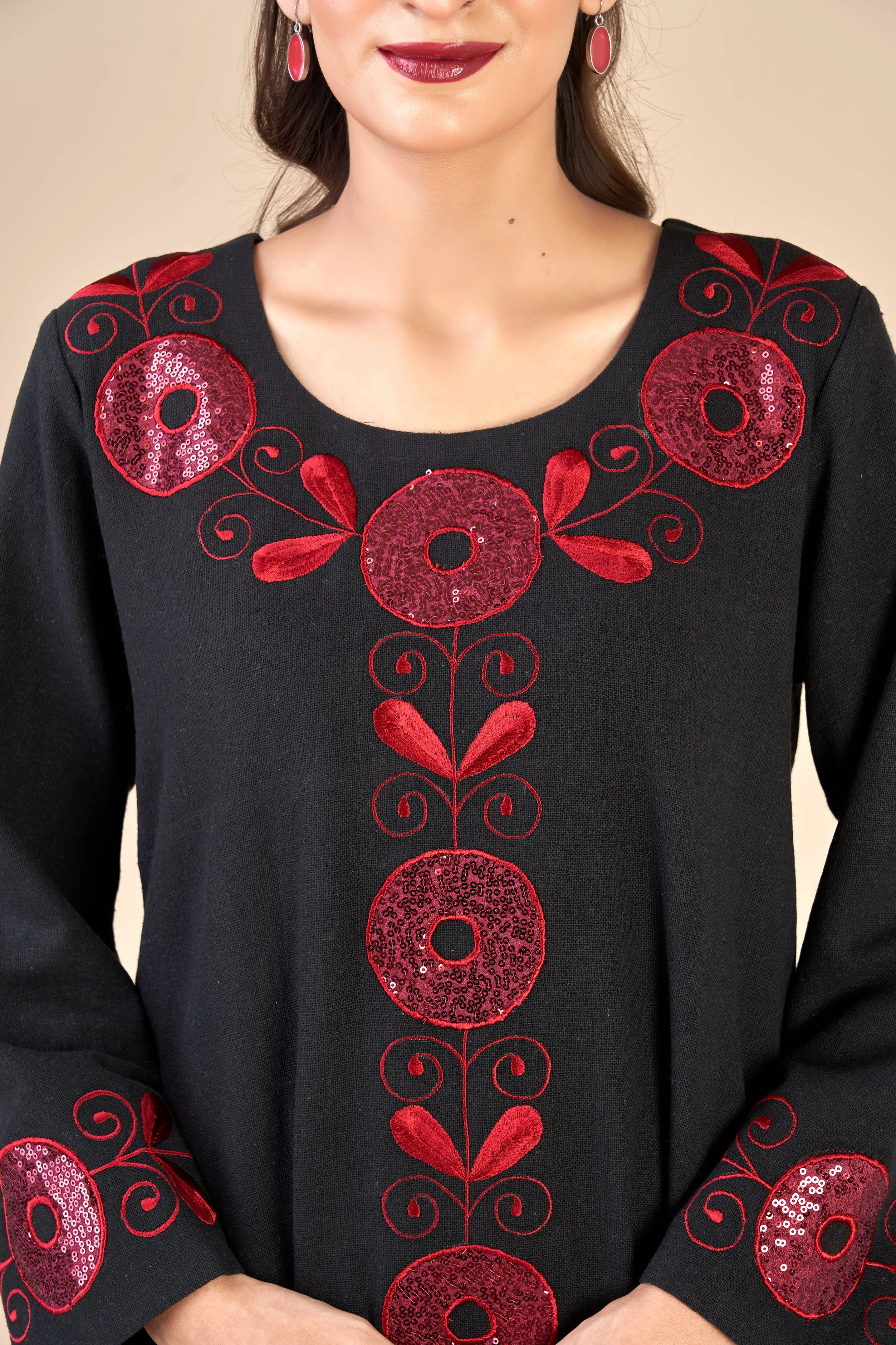 LONG DRESS (EMBROIDERED) W24-F43