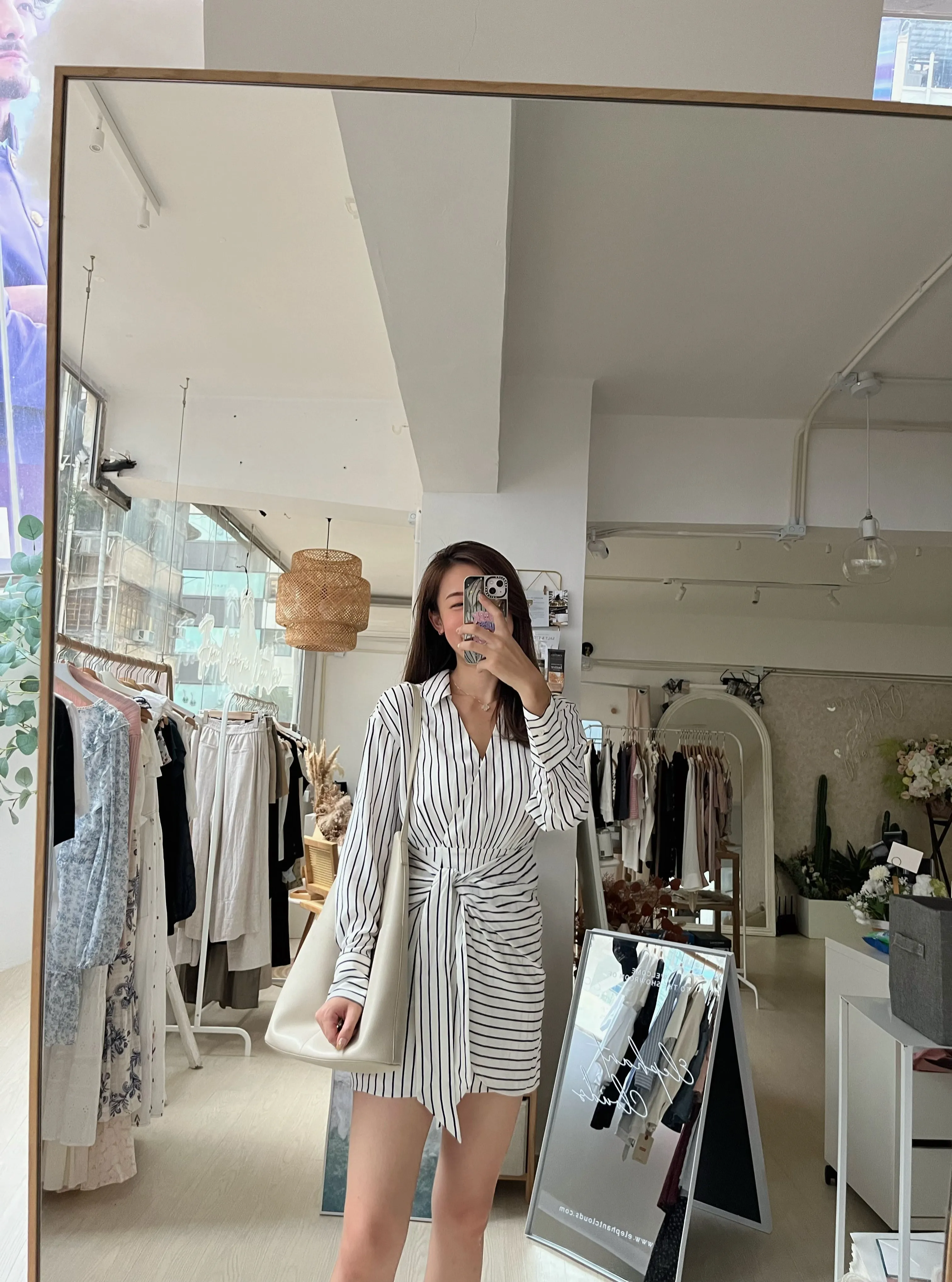 Long-Sleeve Wrap Shirt Dress