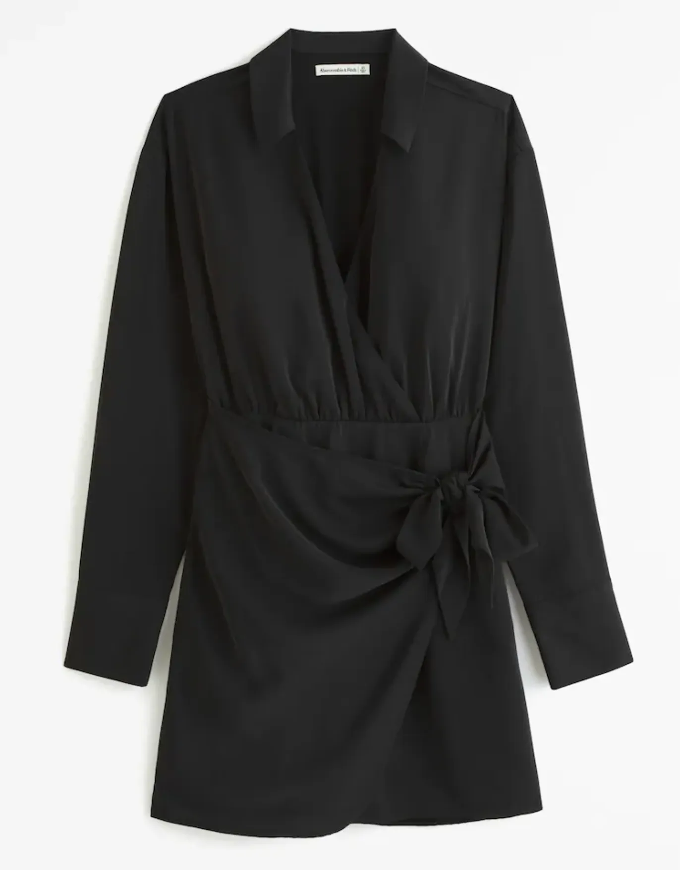 Long-Sleeve Wrap Shirt Dress