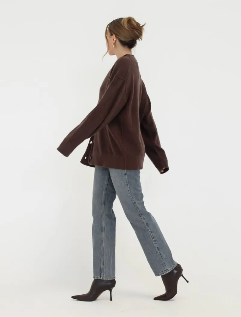 Longline Cardigan | Espresso