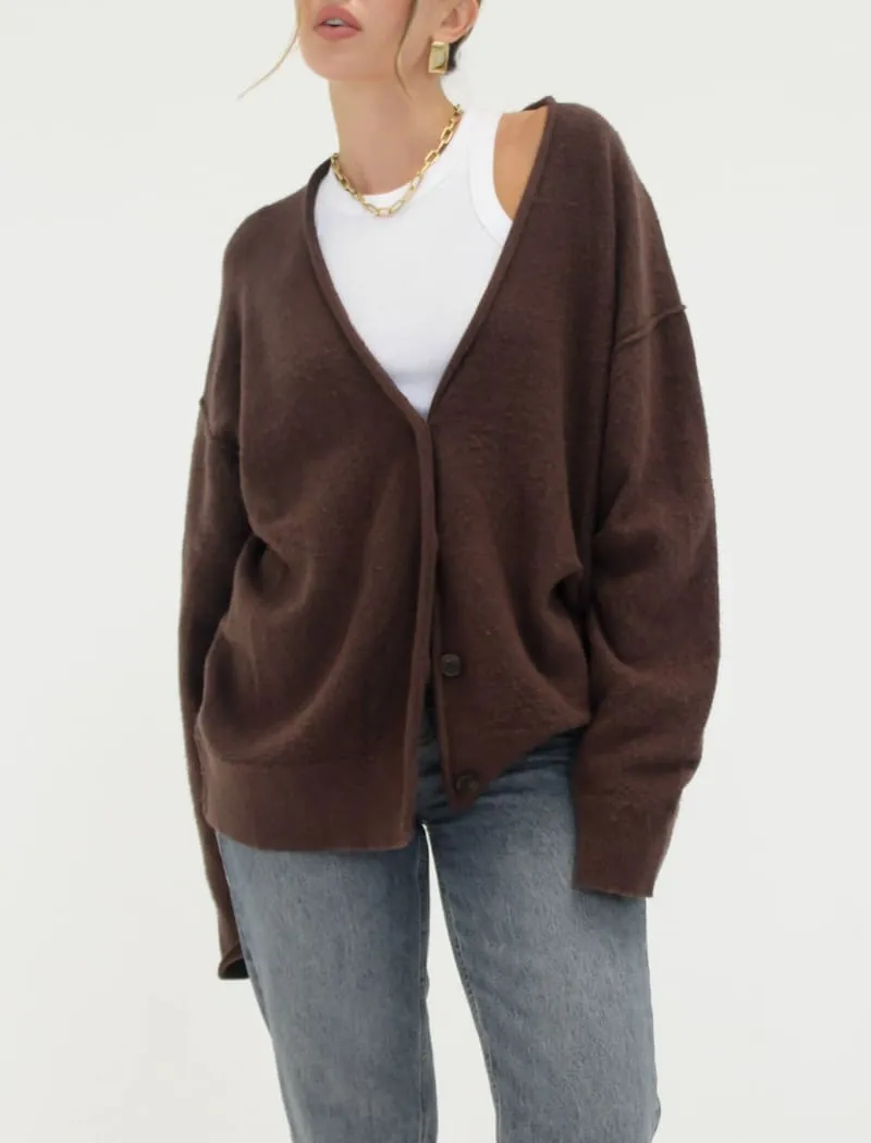 Longline Cardigan | Espresso