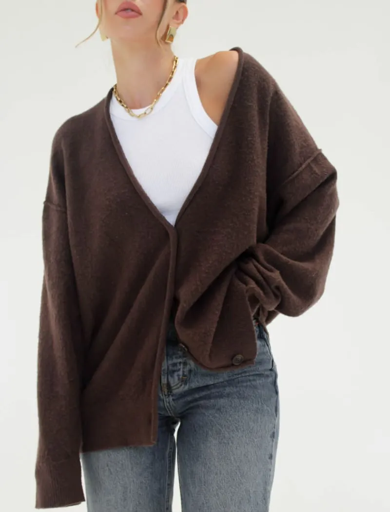 Longline Cardigan | Espresso