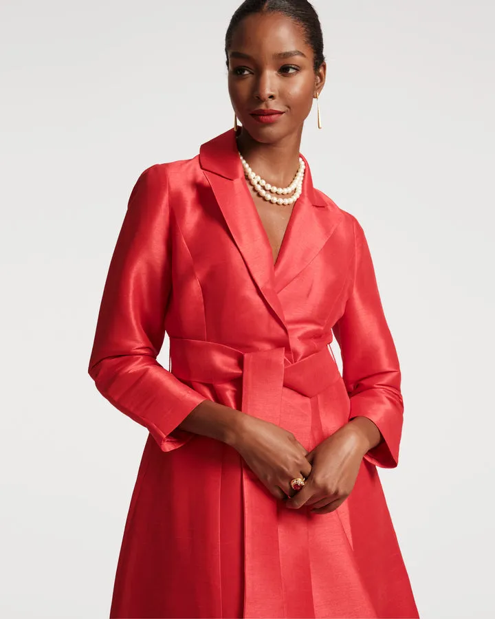 Lucille Wrap Dupioni Dress