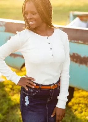 Maeve Ivory Button Front Top - FINAL SALE
