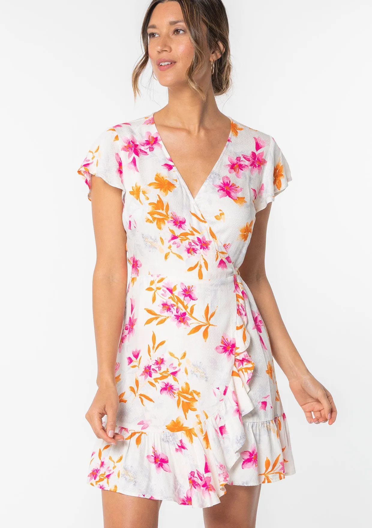 Making Moves Mini Wrap Dress