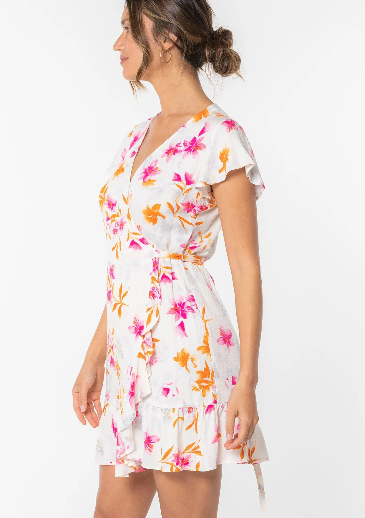 Making Moves Mini Wrap Dress