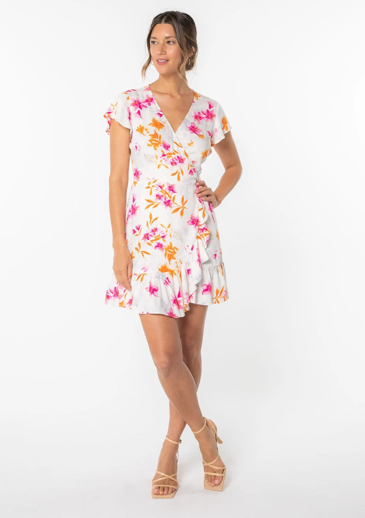Making Moves Mini Wrap Dress