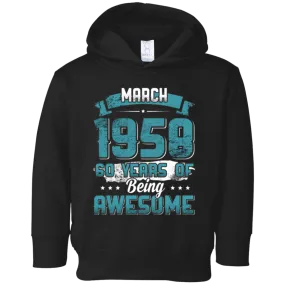 March 1958 Birthday 60 Years Of Being Awesome T-Shirt