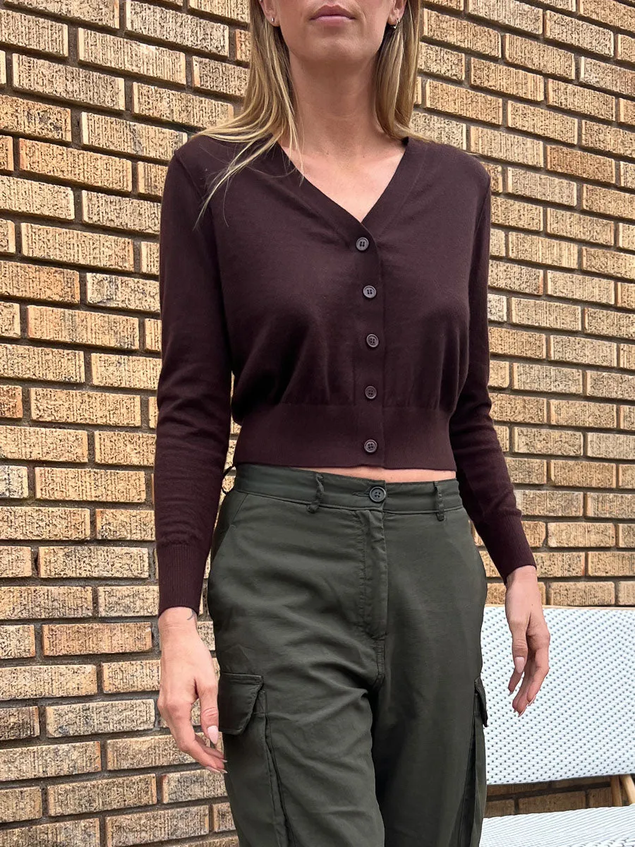 Marni Cardigan in Featherweight Cashmere - Americano