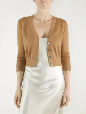 Marni Cardigan in Featherweight Cashmere - Toast