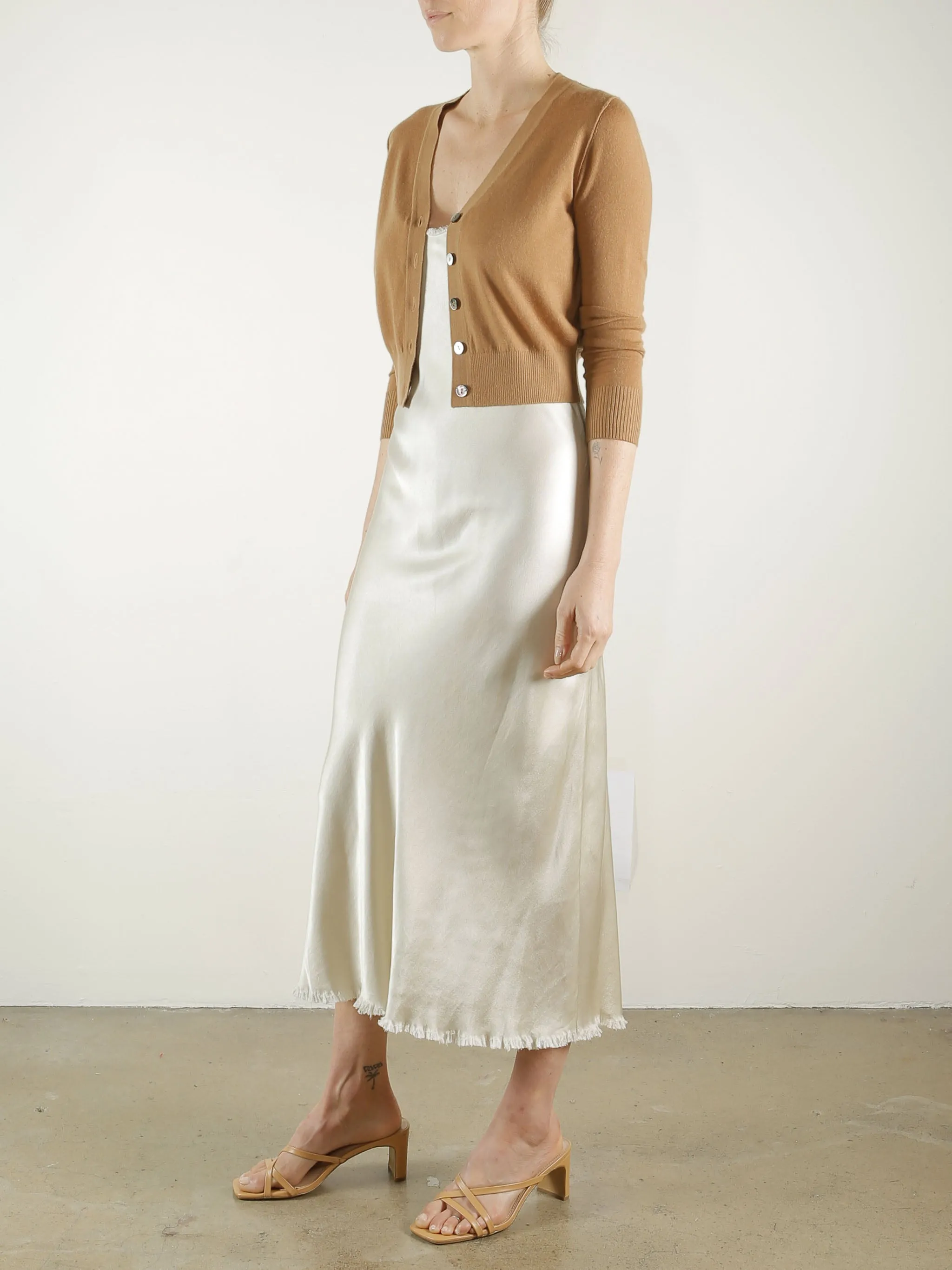Marni Cardigan in Featherweight Cashmere - Toast