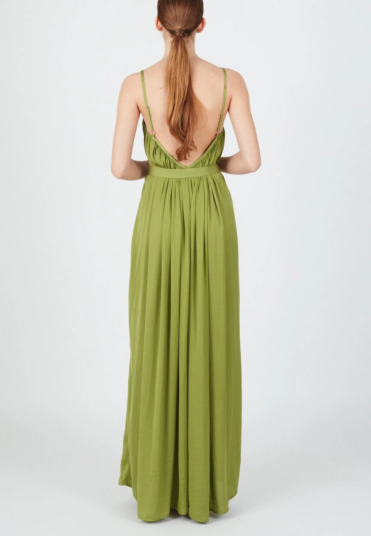 MEFYA flowing pastel green bridesmaid dress