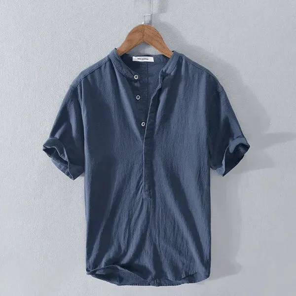 Men's Casual Short Sleeve Henley Shirts