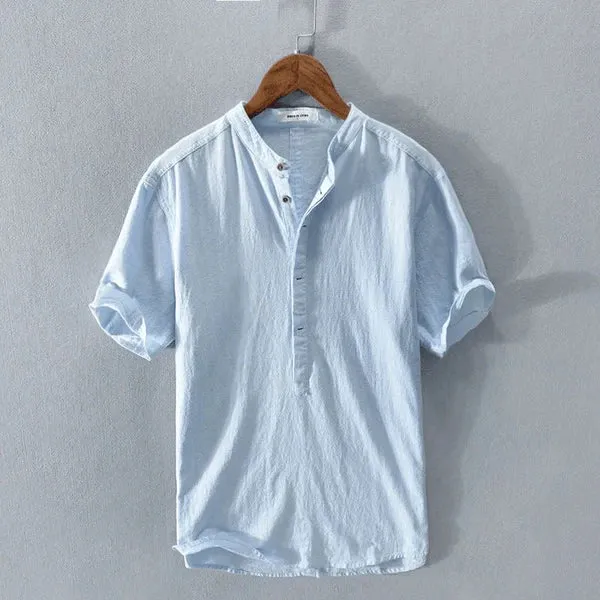 Men's Casual Short Sleeve Henley Shirts