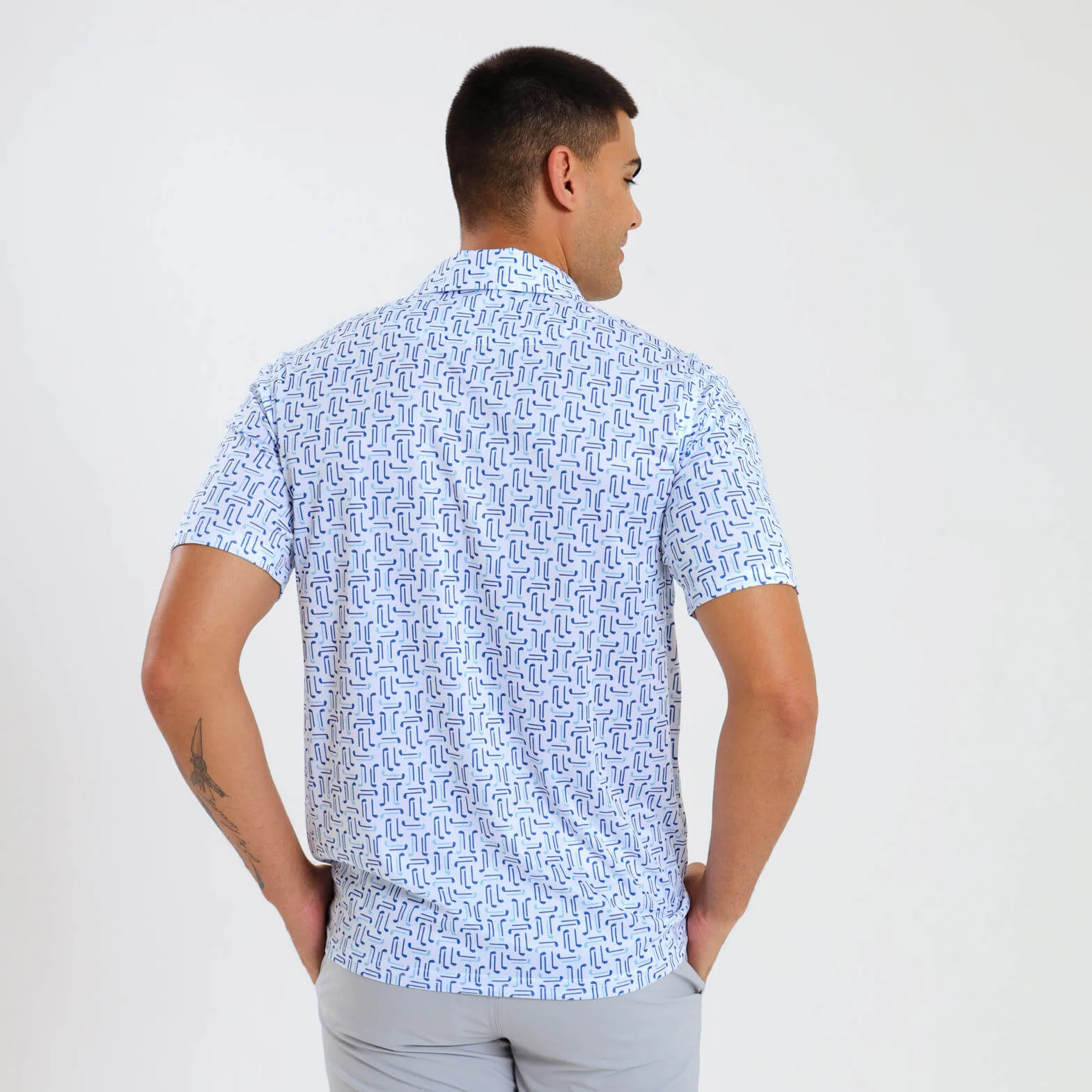 Mens Golf Shirt - Clubs | Blue