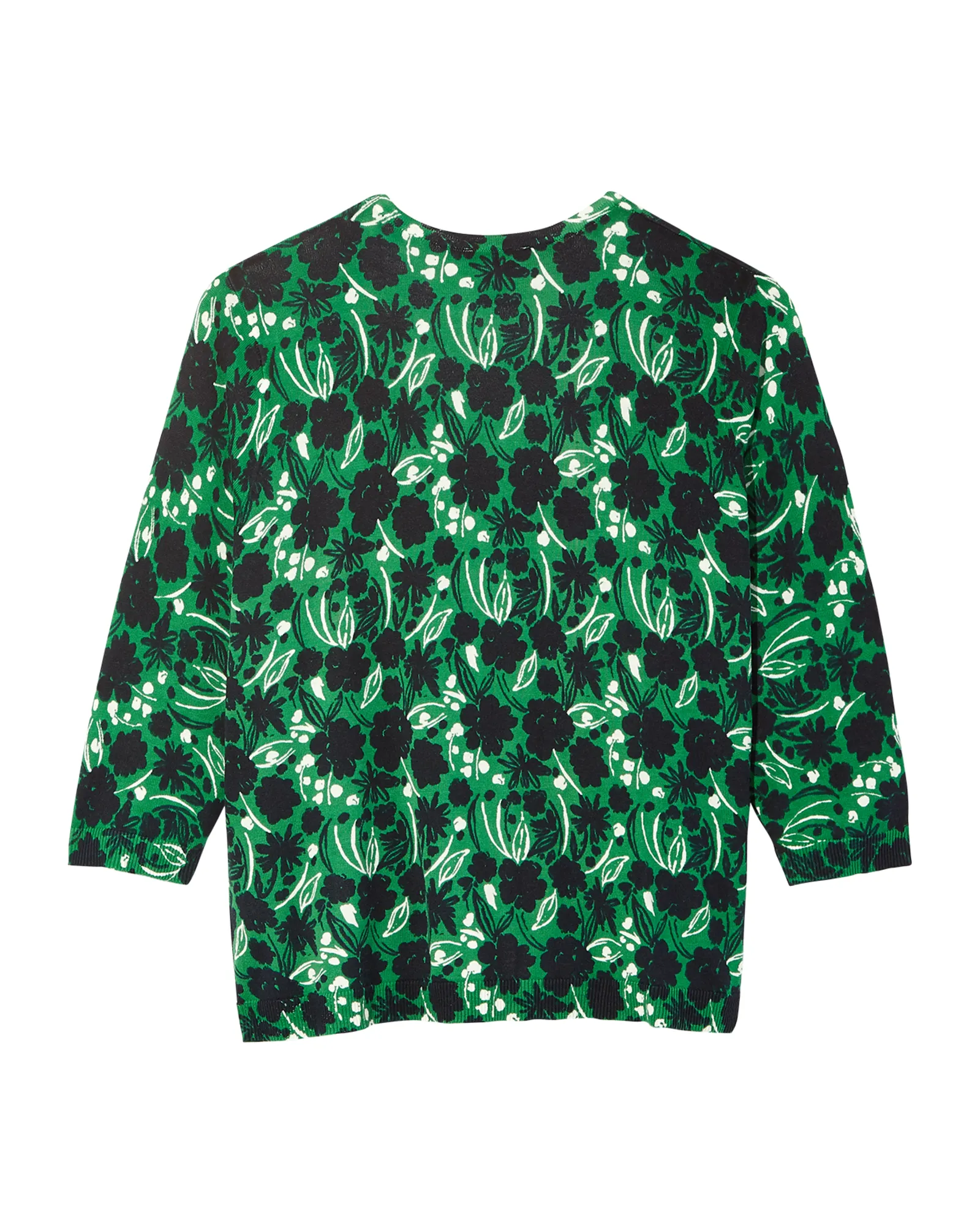 Merritt 3/4 Sleeve V-Neck Cardigan | Kelly Green / Navy