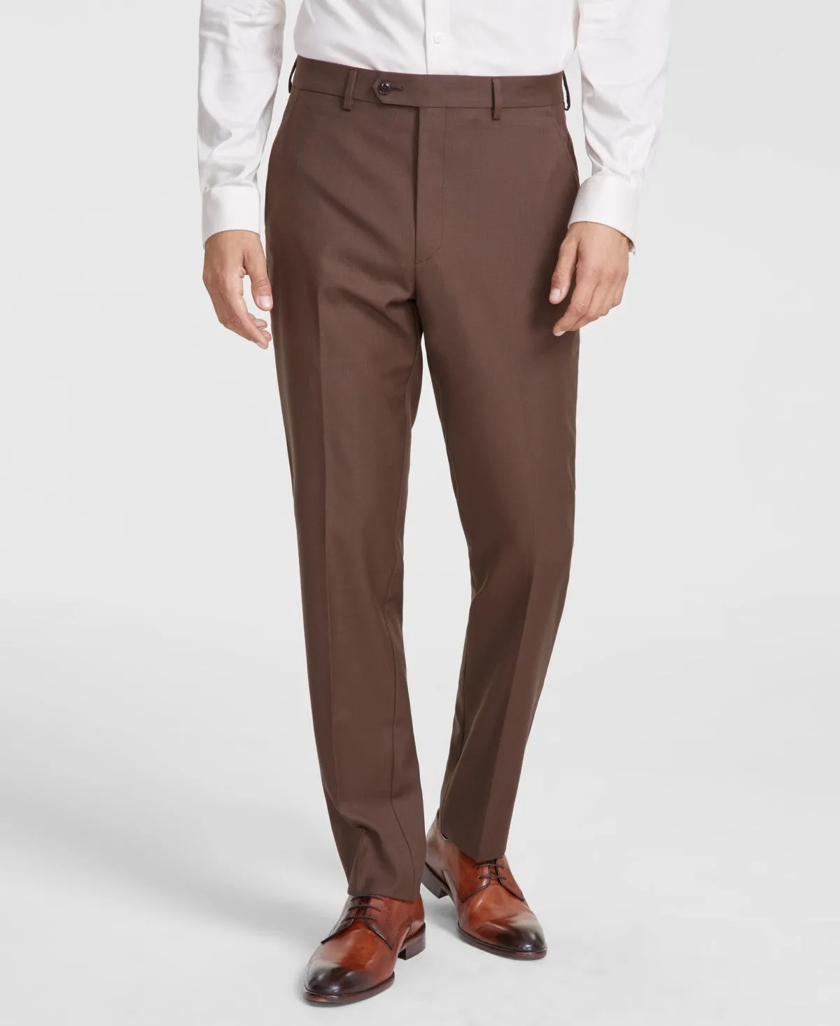 Michael Kors Mens Classic fit Dress Pants 38 / 30 Brown Solid Stretch