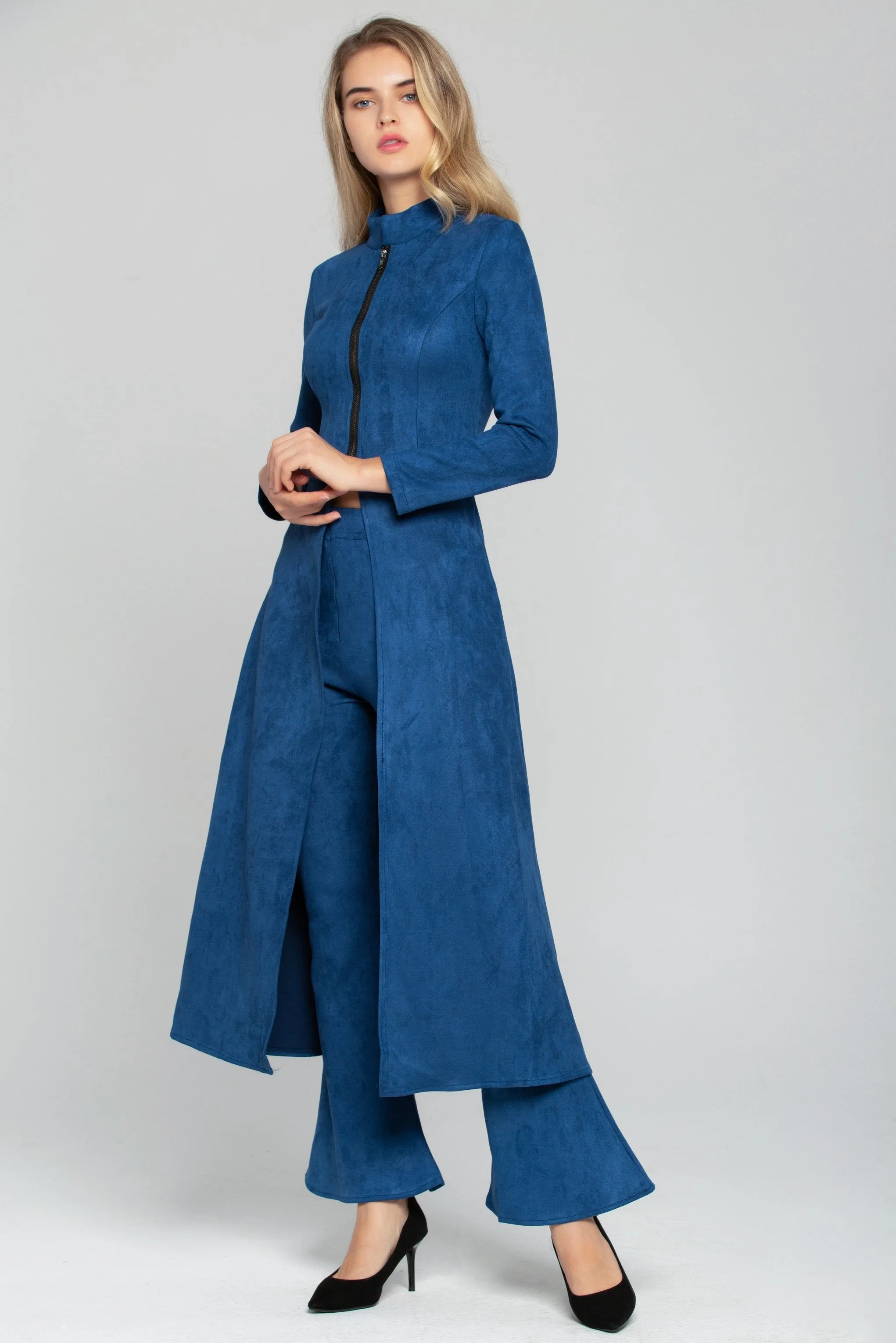 Midnight Blue Full Sleeves Zip Up 2 piece