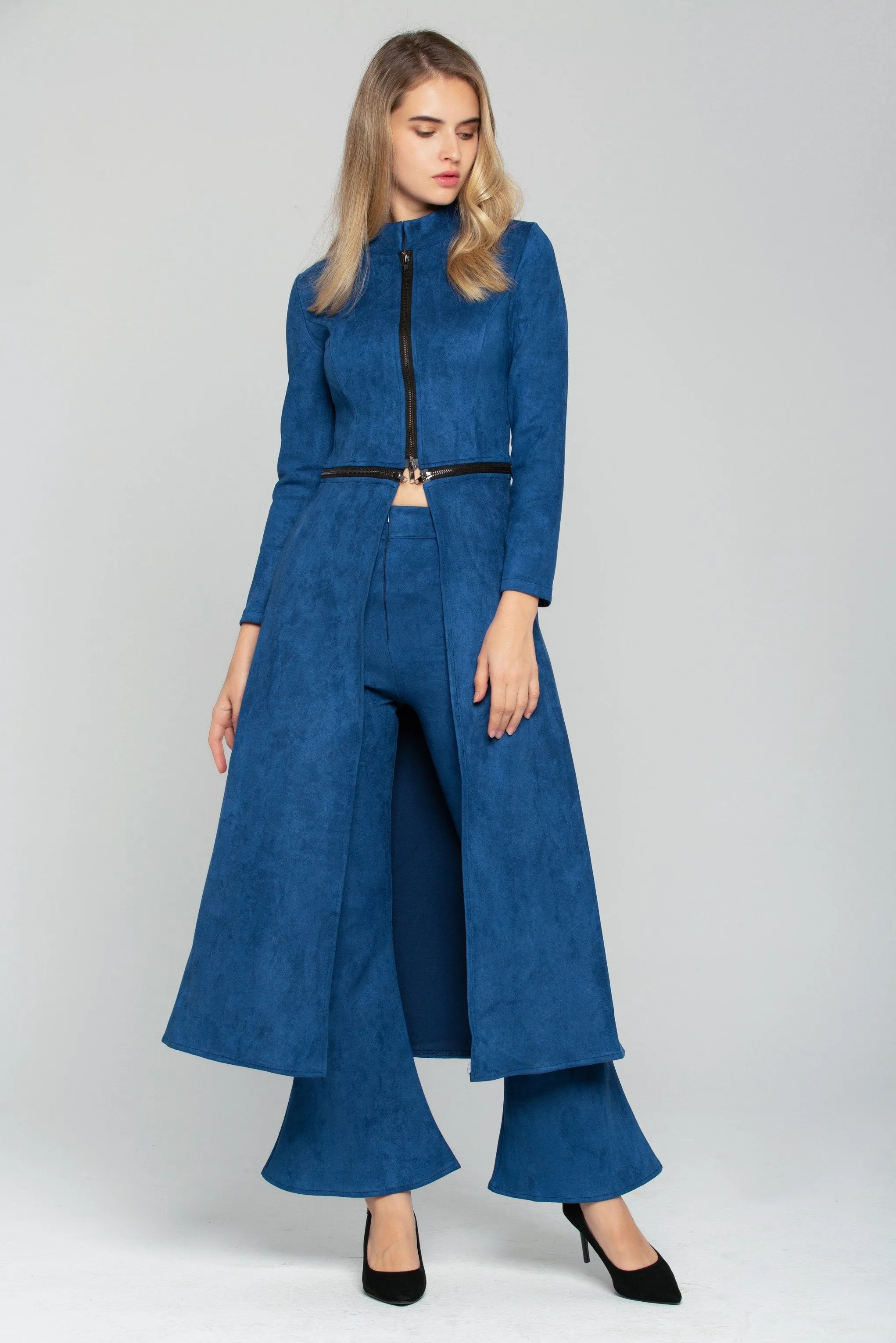 Midnight Blue Full Sleeves Zip Up 2 piece