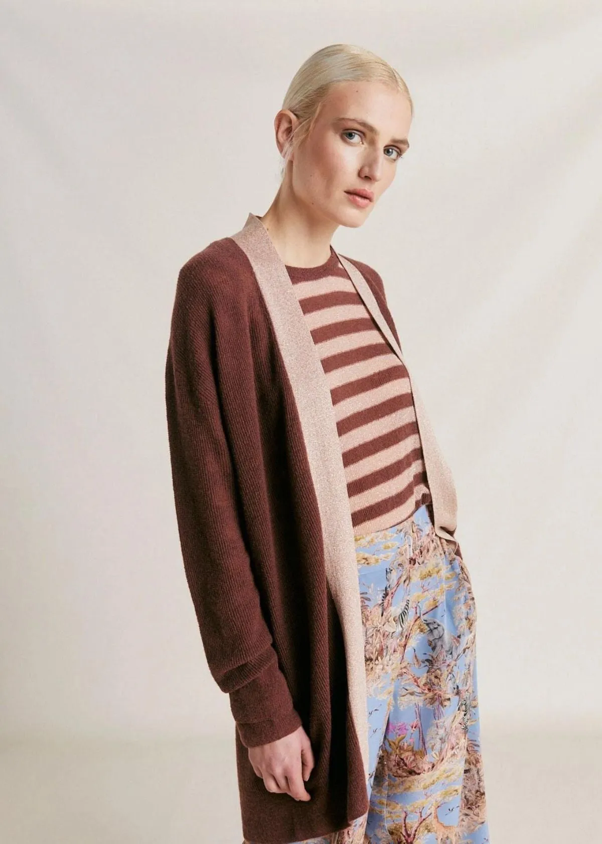 MOMONI Flossy Cardigan with Lurex - Glace