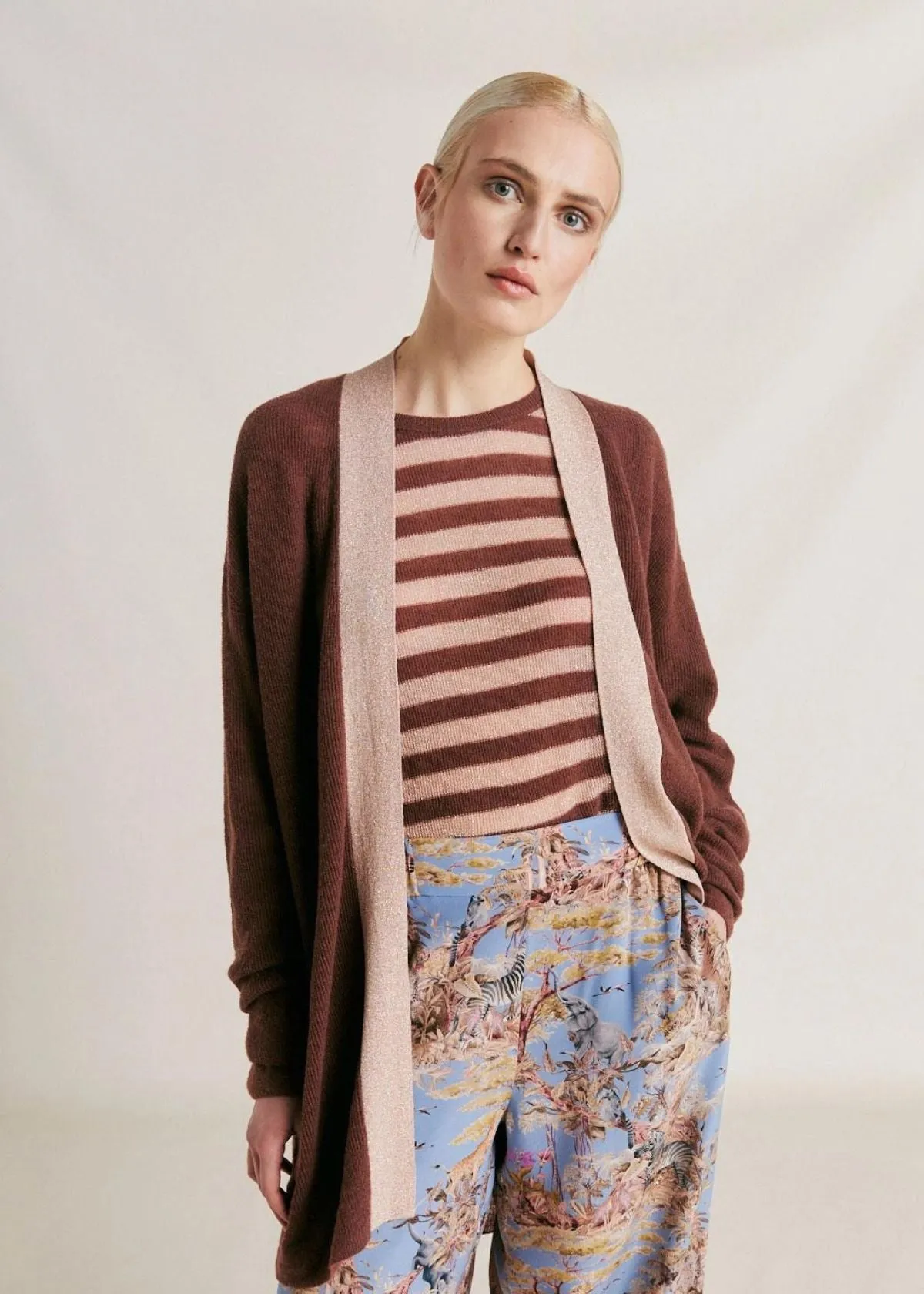 MOMONI Flossy Cardigan with Lurex - Glace
