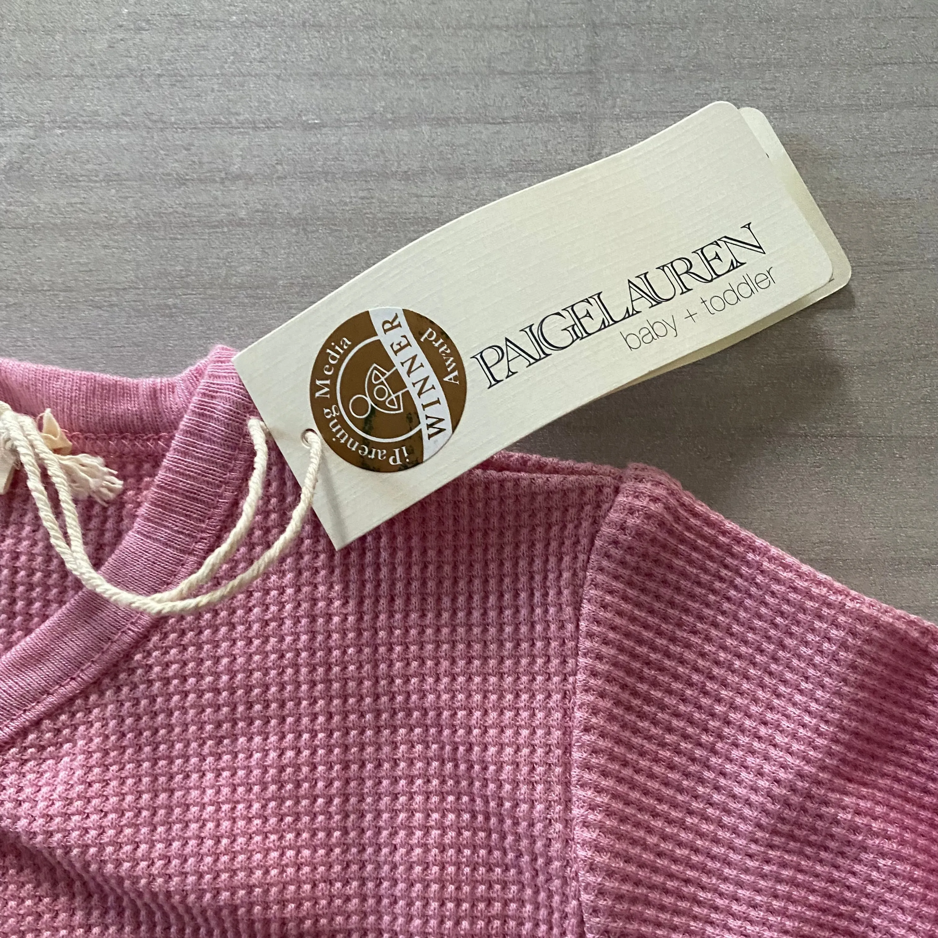 NEW Paige Lauren Organic Cotton Pink Thermal Cardigan