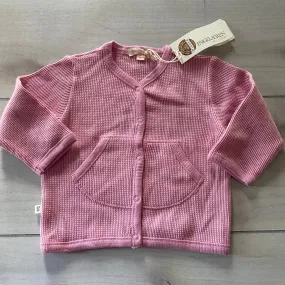 NEW Paige Lauren Organic Cotton Pink Thermal Cardigan