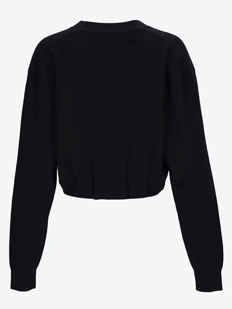 Normal fit cropped v-neck cardigan