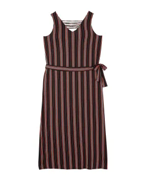 Olivia Self Tie Maxi Dress | Black / Pink