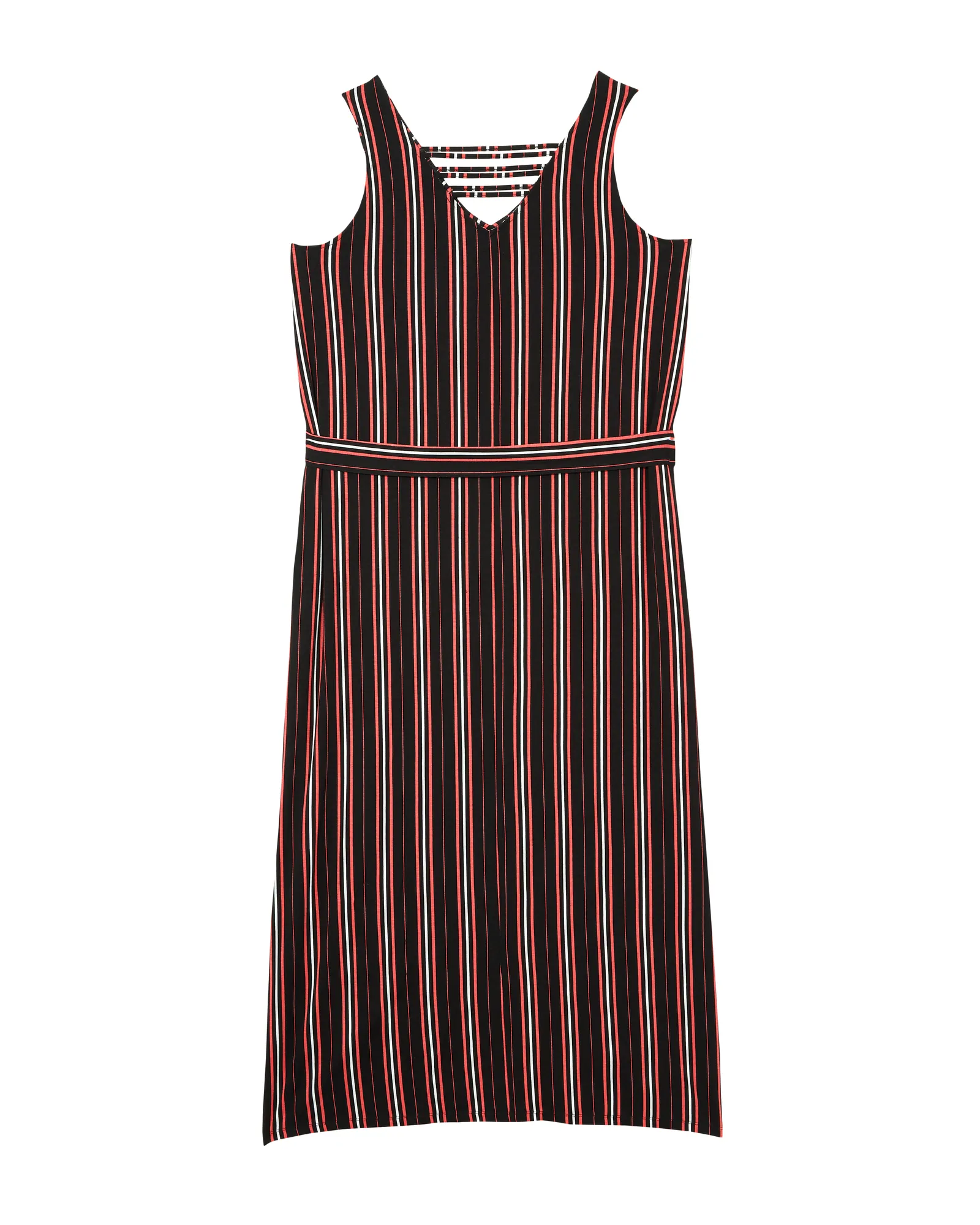 Olivia Self Tie Maxi Dress | Black / Pink