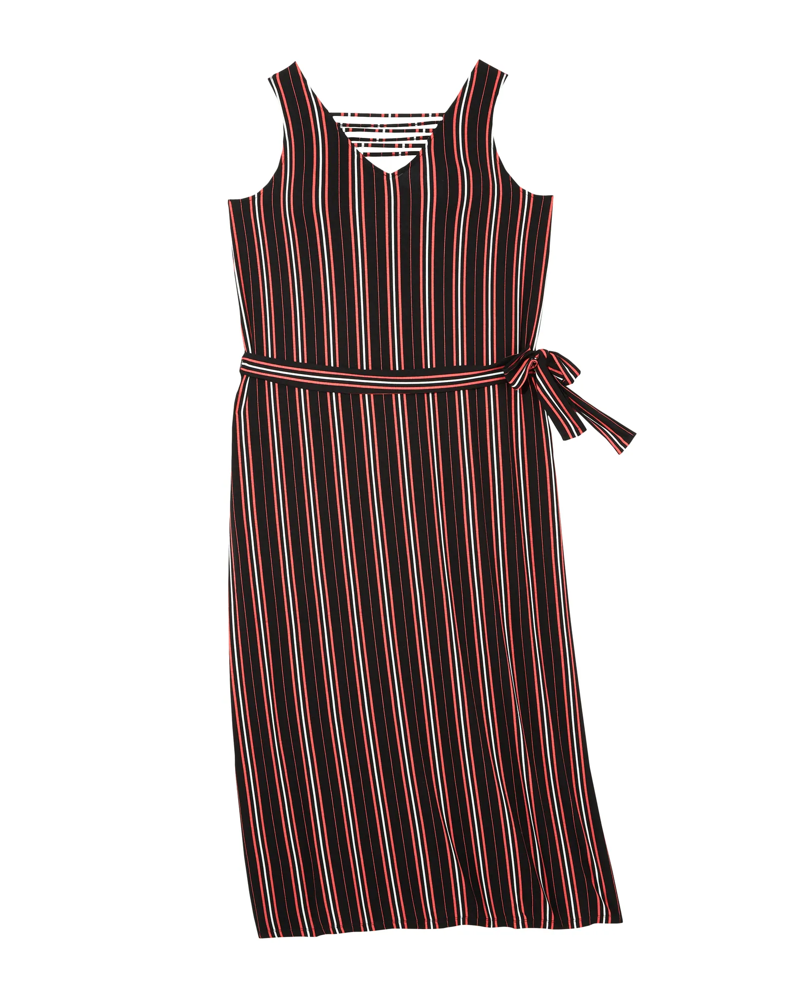 Olivia Self Tie Maxi Dress | Black / Pink