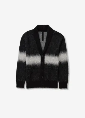 Ombre Jacquard Alpaca Blend Cardigan Grey