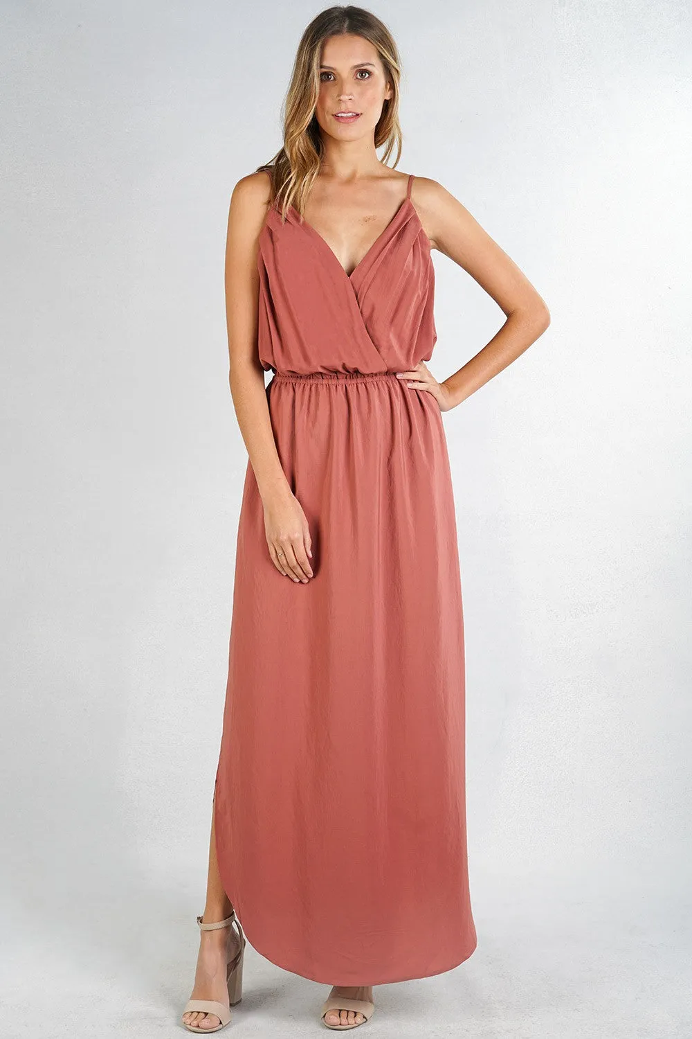 Open Back Sleeveless Maxi Dress