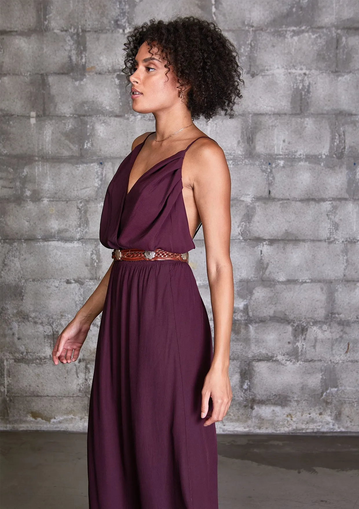 Open Back Sleeveless Maxi Dress