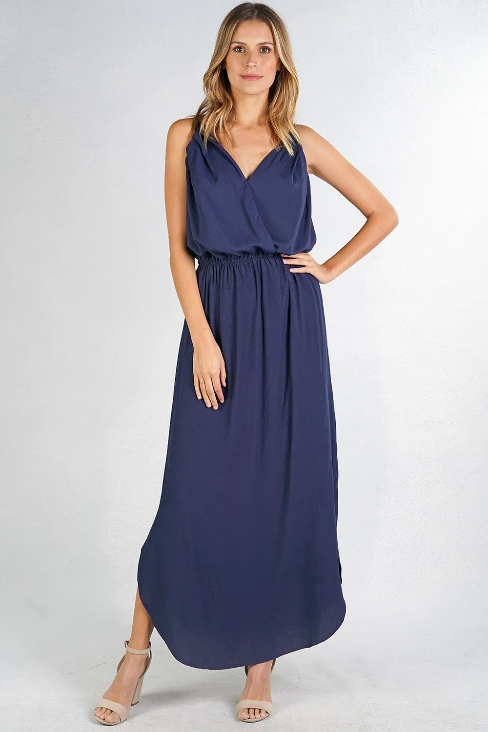 Open Back Sleeveless Maxi Dress