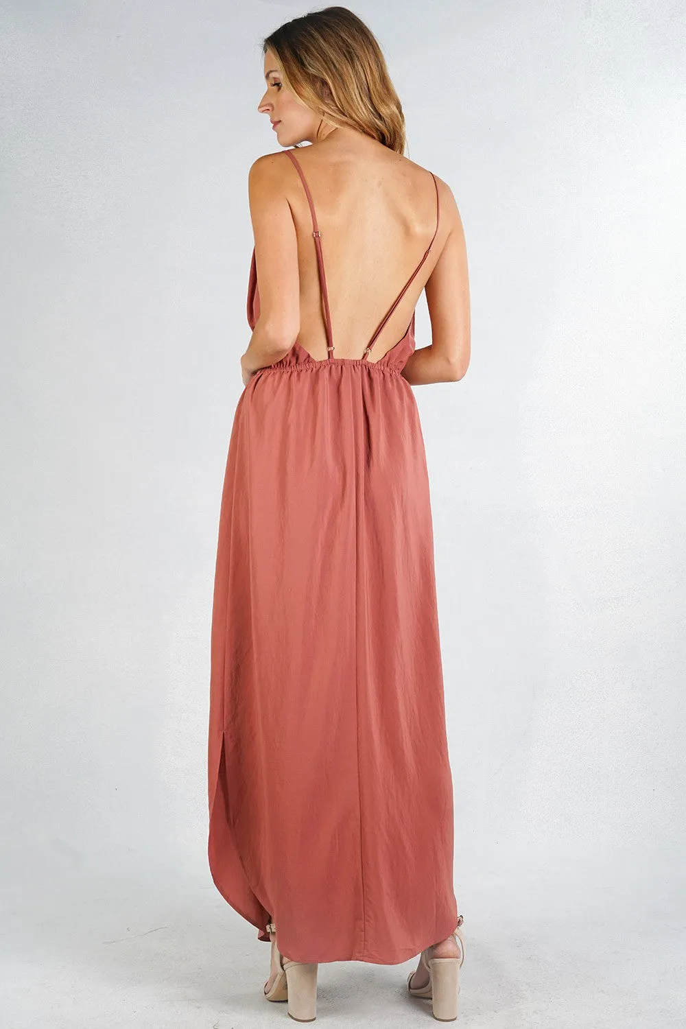 Open Back Sleeveless Maxi Dress
