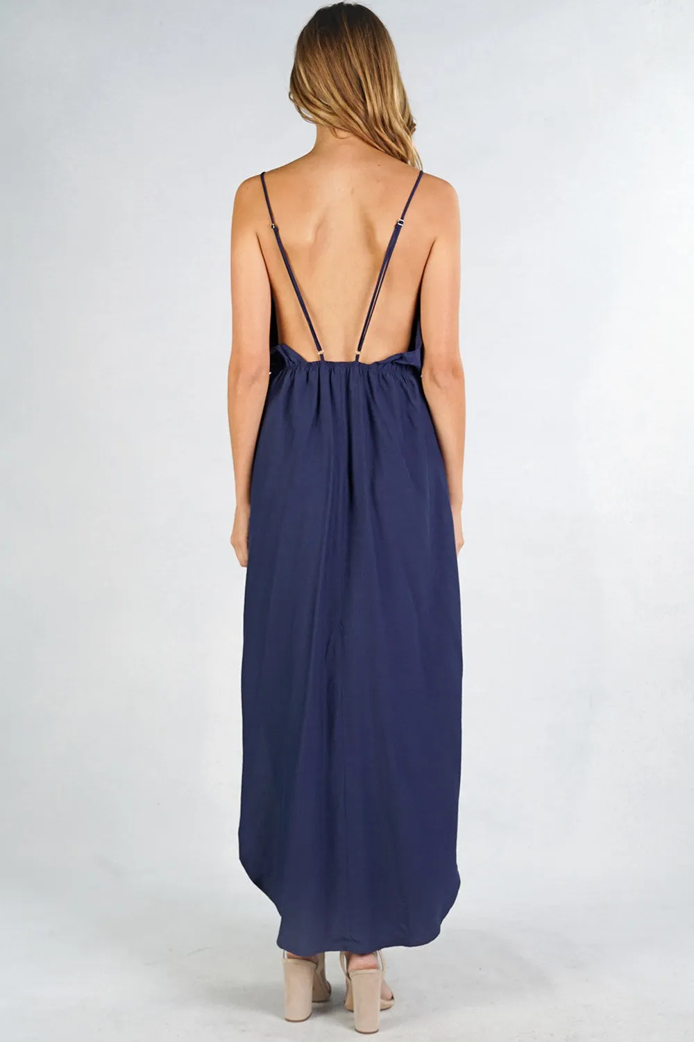 Open Back Sleeveless Maxi Dress