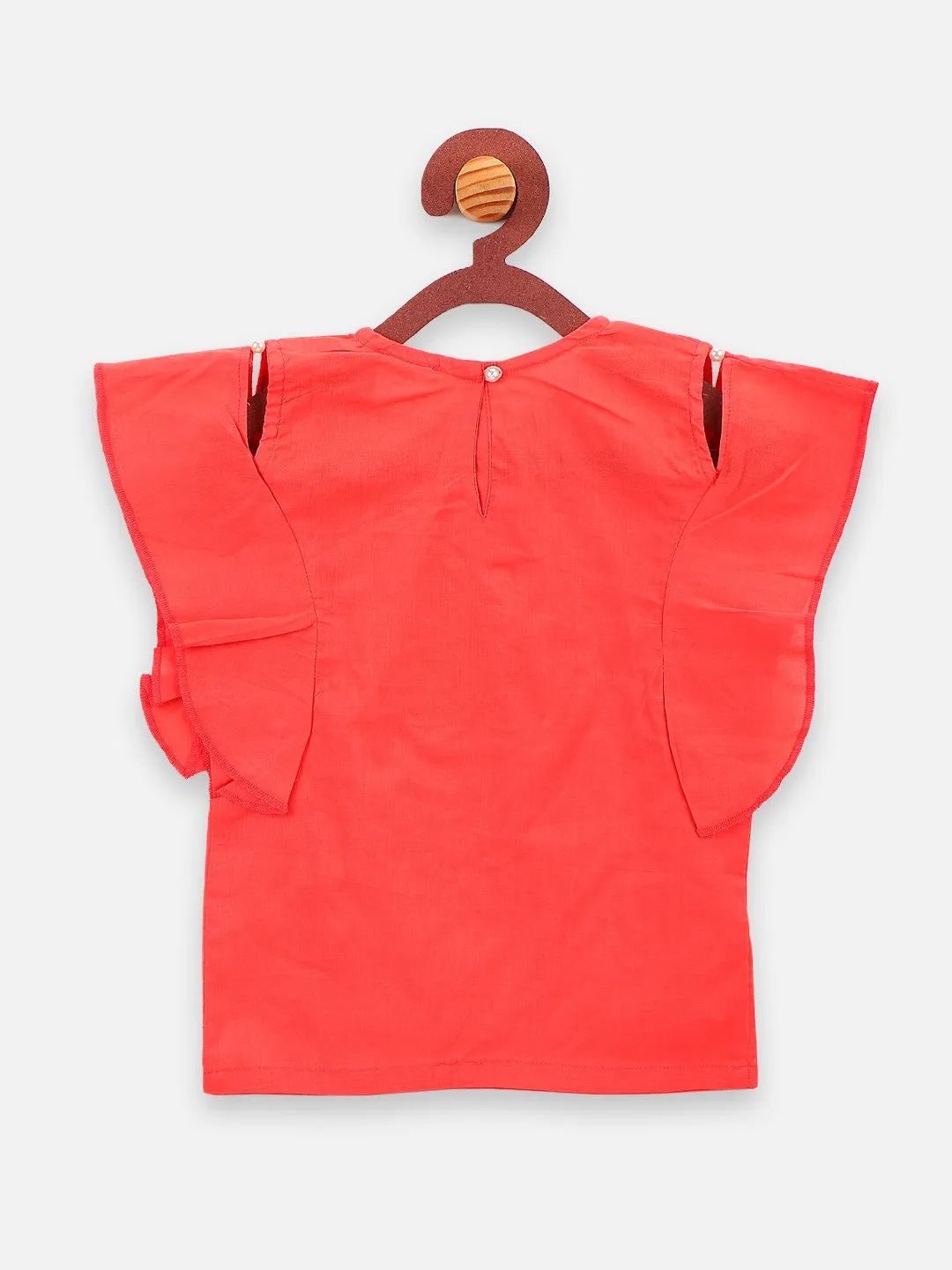Orange Ruffle Butterfly Top
