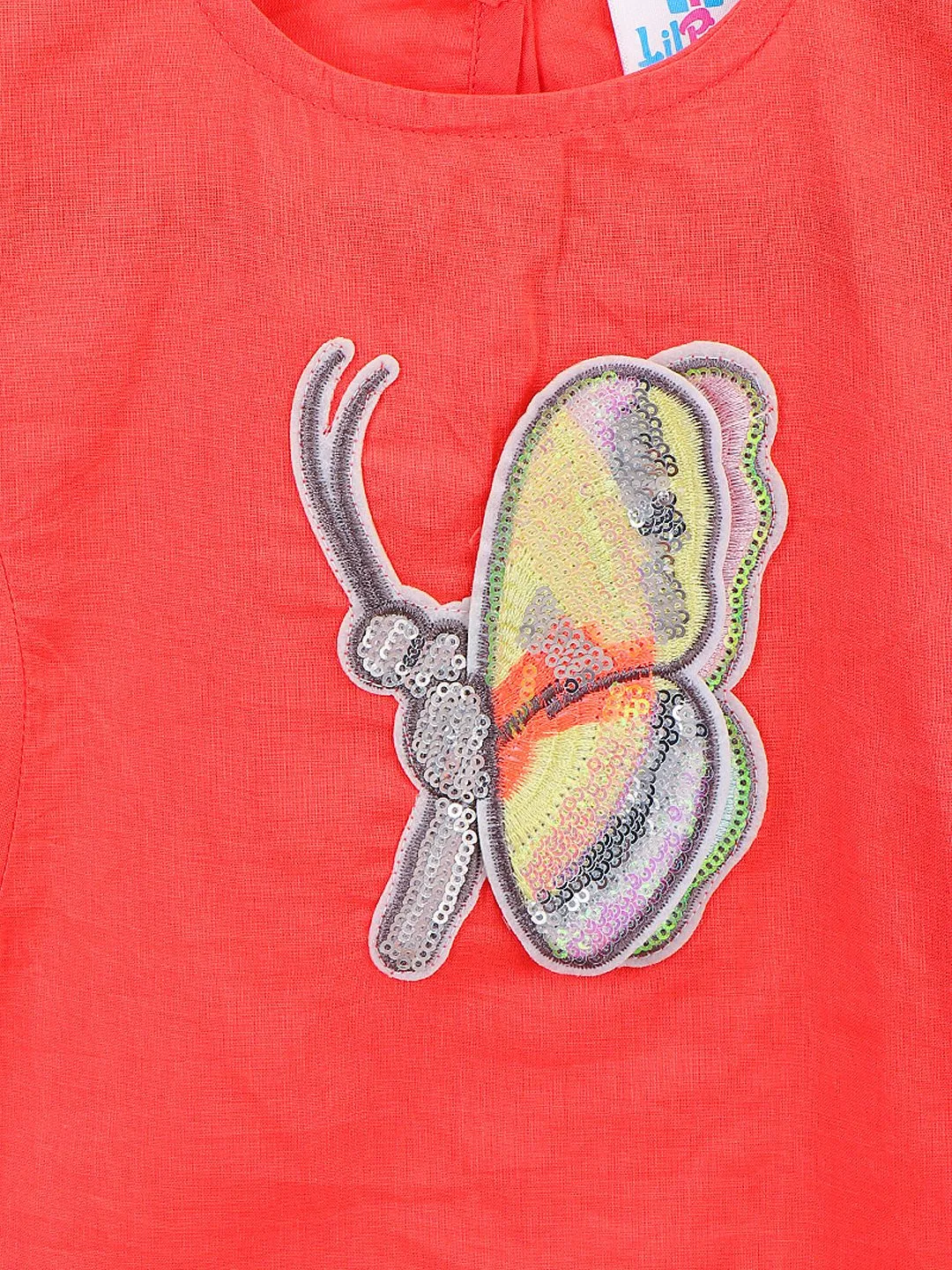 Orange Ruffle Butterfly Top