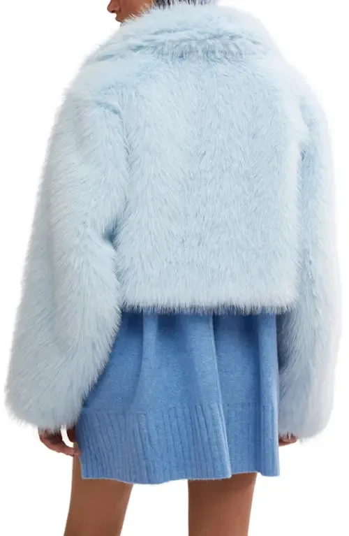 Paris Cropped Fur Light Blue