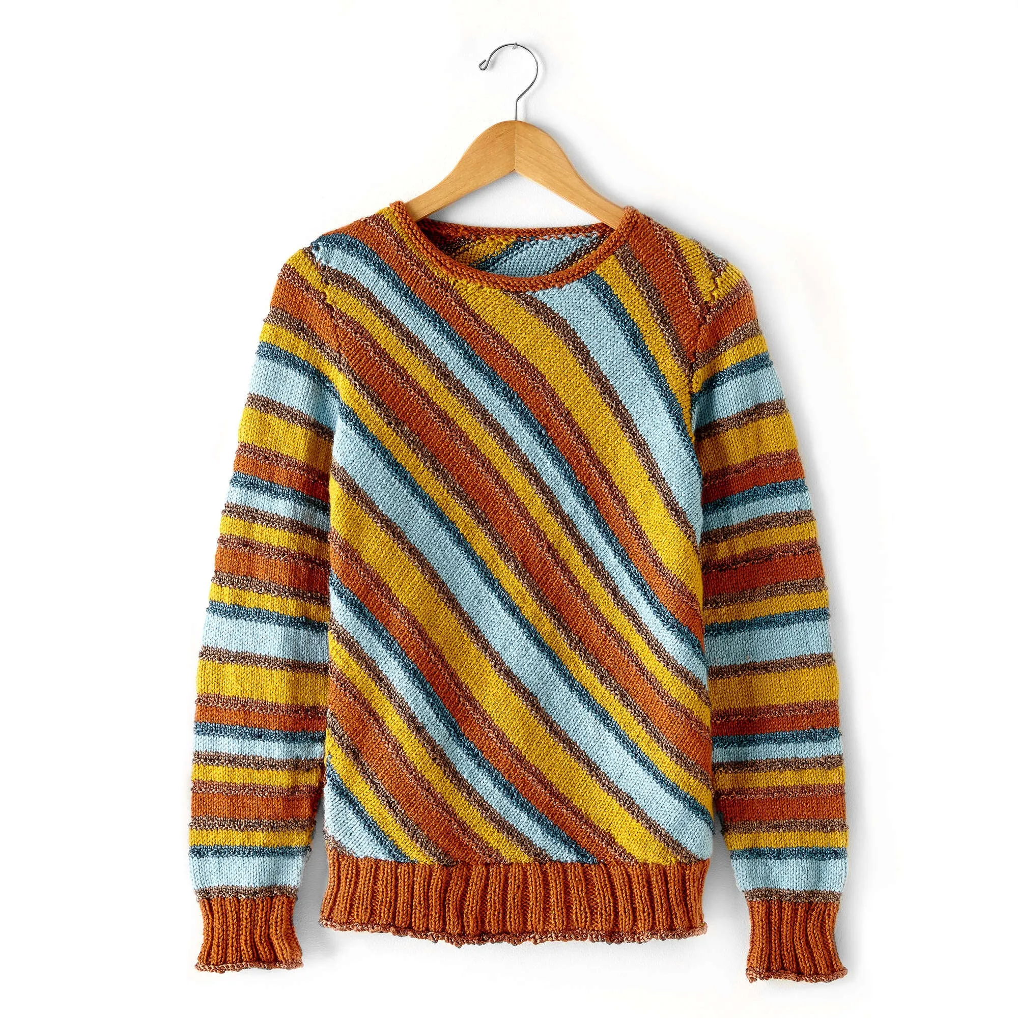 Patons Knit Diagonal Stripes Sweater