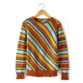 Patons Knit Diagonal Stripes Sweater
