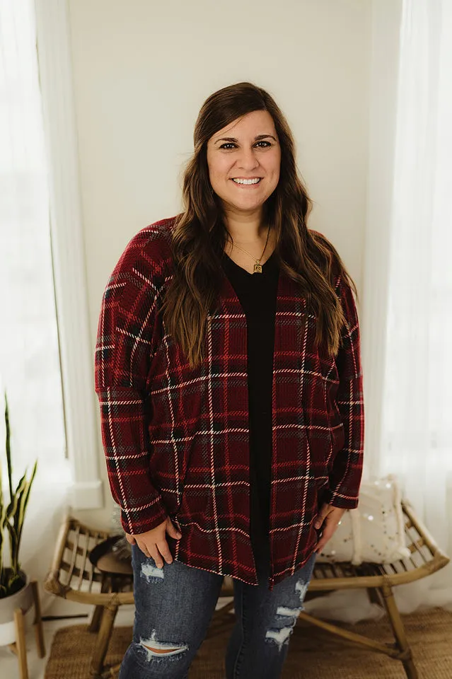 Plaid Thermal Cardigan
